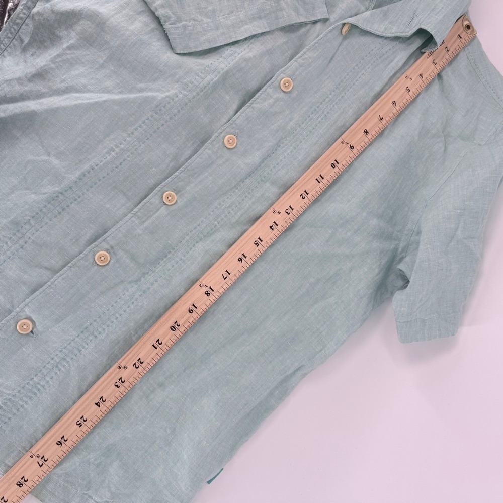 Tommy Bahama Mens Linen Shirt Seafoam Green Size Small Button Down Short Sleeve - Picture 5 of 6